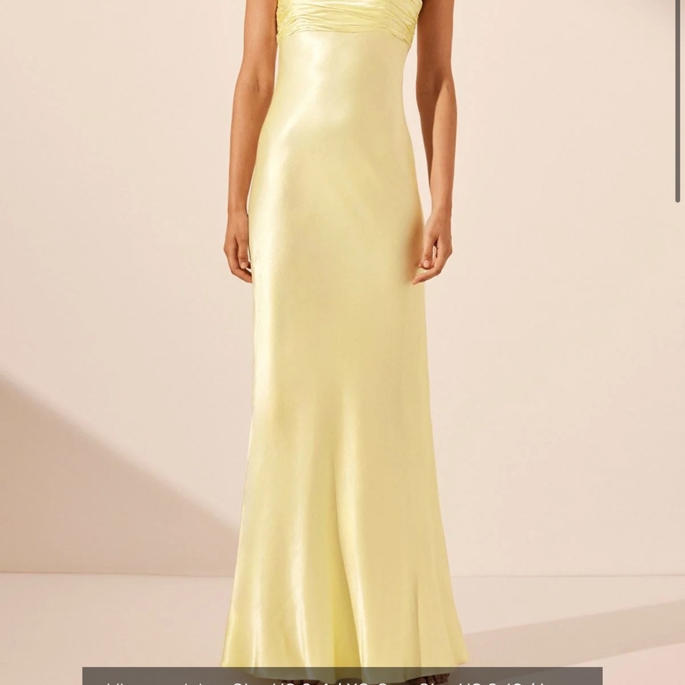 La Lune Strapless Ruched Bodice Maxi Dress - Lemon